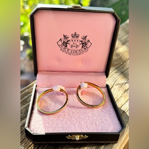 Juicy Couture Jewelry - ✨ Juicy Couture Gold-Tone Logo Hoop Earrings ✨